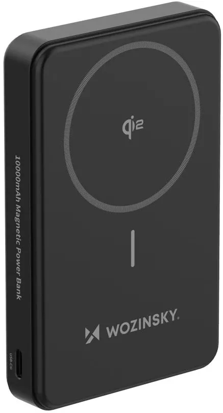 Baterie externa wireless Wozinsky WLWP-10KA0Y3S Qi2 10000 mAh 22.5W cu suport negru