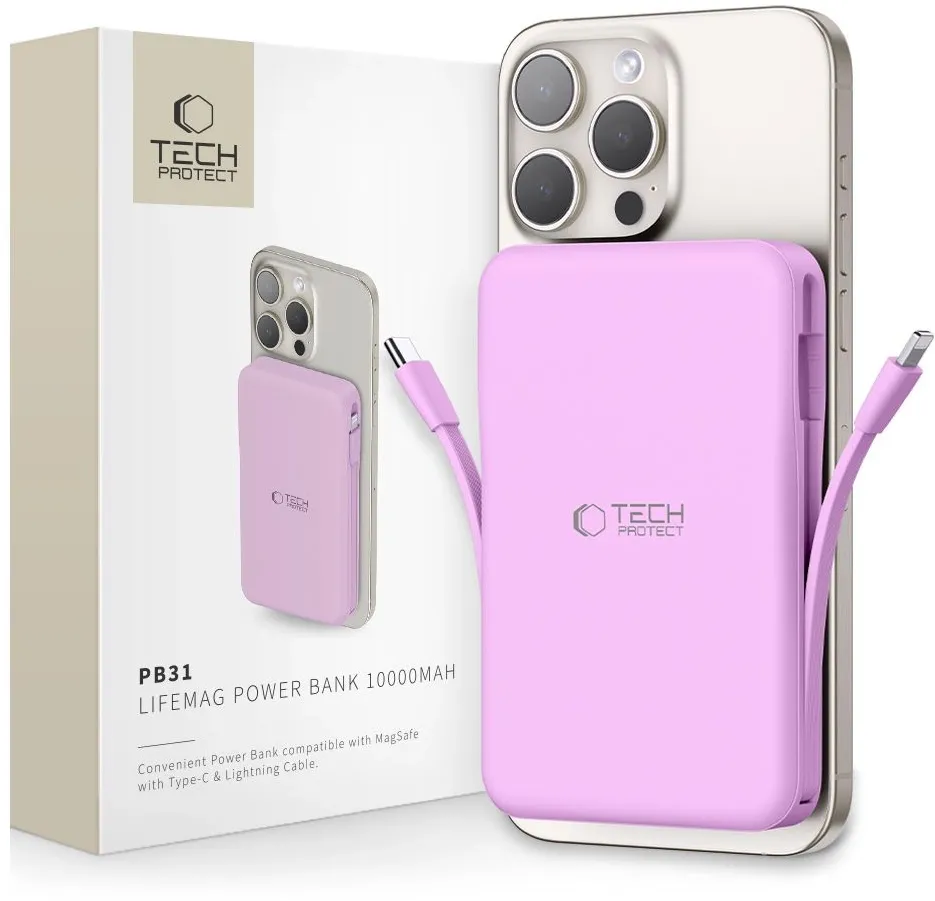 Tech-Protect PB31 MagSafe 10000mAH Power Bank - Purple