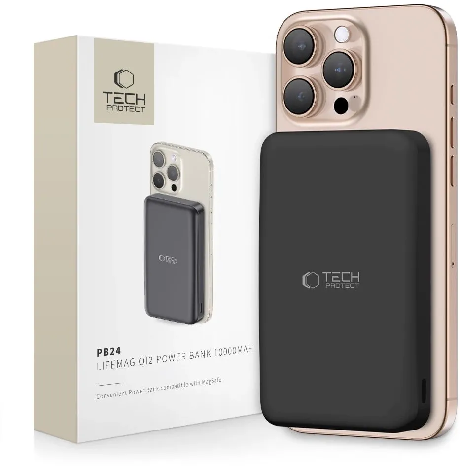 Powerbank Tech-Protect PB24 LifeMag QI2 MagSafe 10000 mAh - black