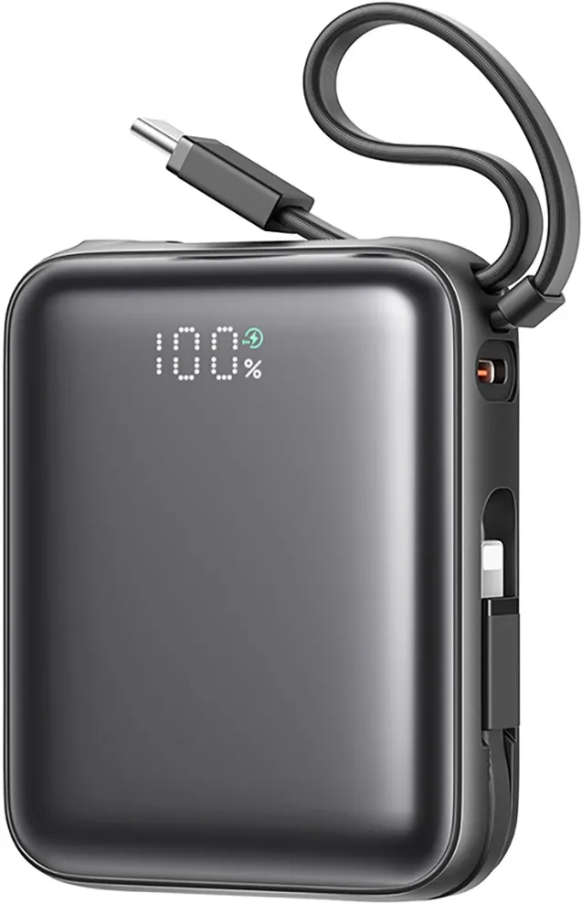 Joyroom JR-PBF27 10000mAh 22.5W Powerbank with Built-in USB-C and Lightning Cables - Black