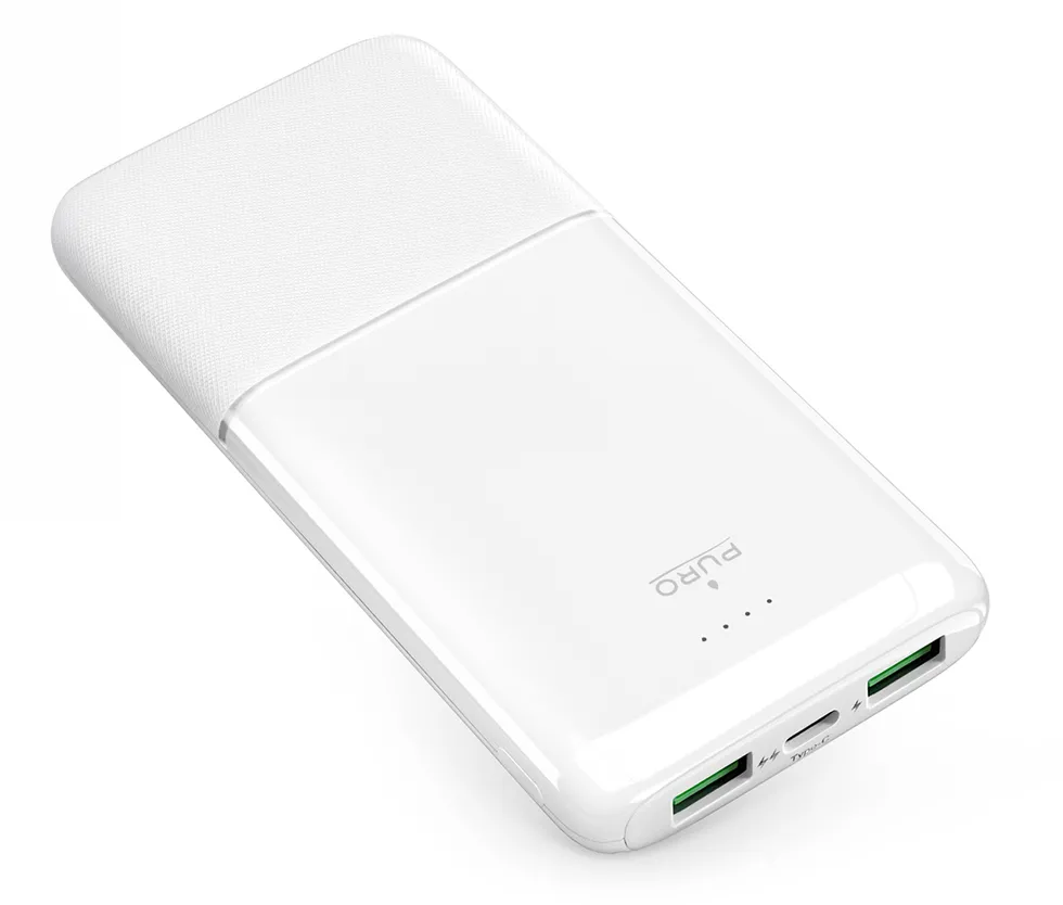Powerbank Puro DAILY 10 PLUS 10000mAh 2x USBA / 1x USB-C 22.5W - white
