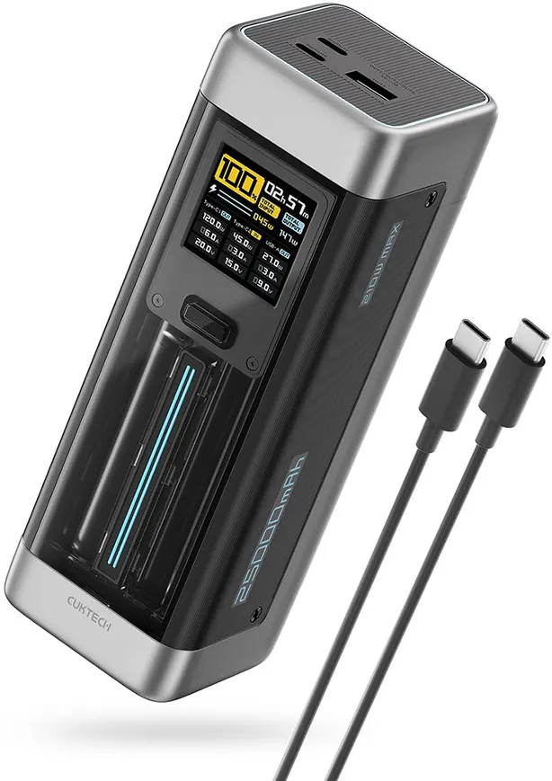 Powerbank Cuktech CUK00P23GLBK 210W 25000mAh Power Bank 2 x USB-C 1 x USB-A - Black