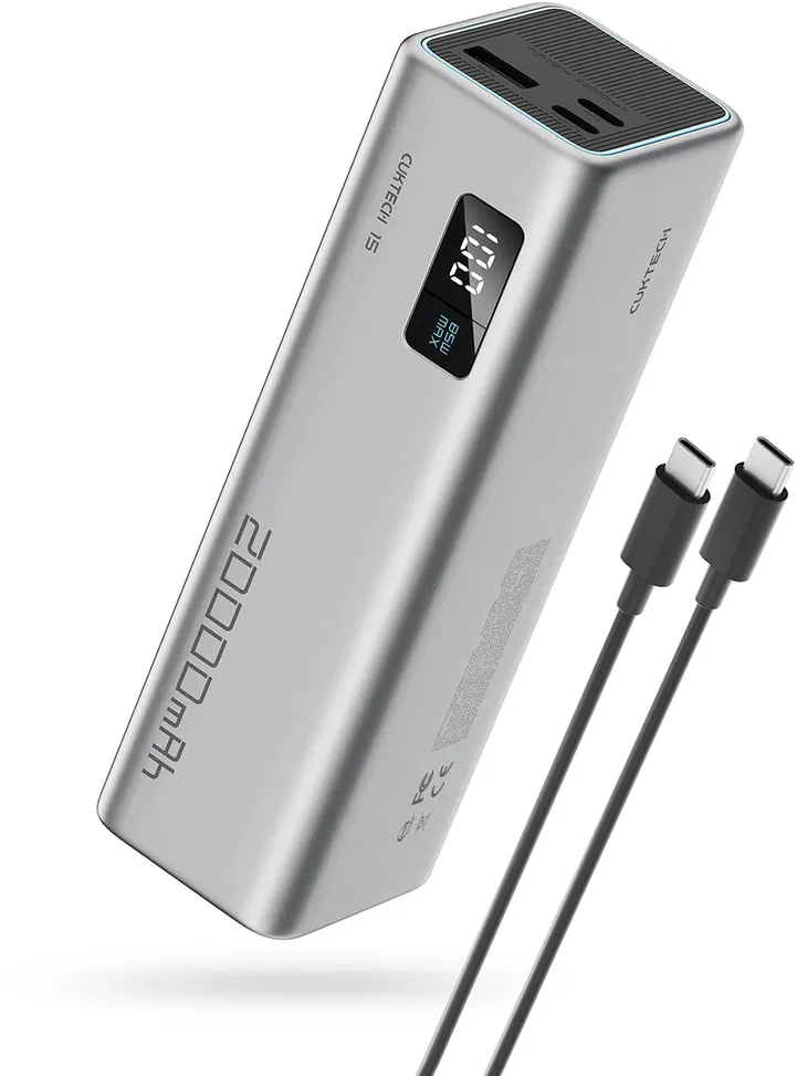 Powerbank Cuktech CUKP200XGLGR 85W 20000mAh 2 x USB-C 1 x USB-A - gray
