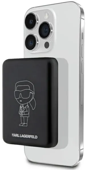 Karl Lagerfeld Ikonik MagSafe 5W 3000mAh Inductive Power Bank - Black