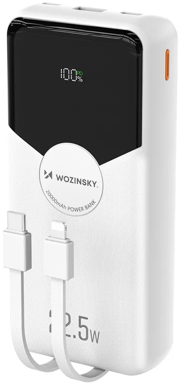 Baterie externa Wozinsky WFC-15W 20000 mAh alb