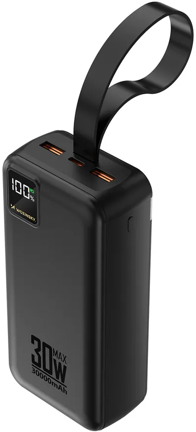 Baterie externa Wozinsky W8-B 30000 mAh 30W cu lanterna negru