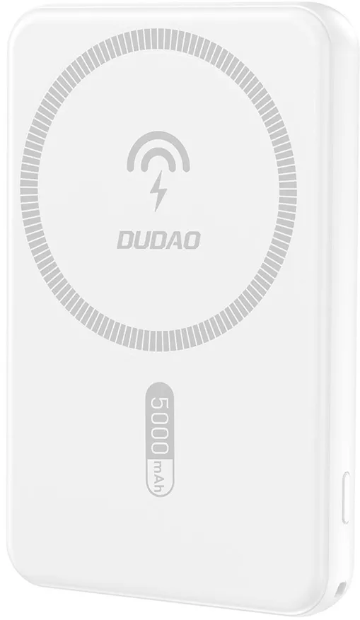 Dudao K14S Magnetic Power Bank 20W 5000mAh 1x USB-A 1x USB-C - White