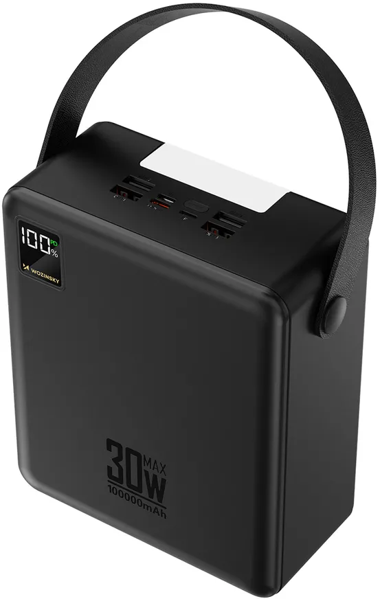 Baterie externa Wozinsky W8-B 100000 mAh 30W cu lanterna negru