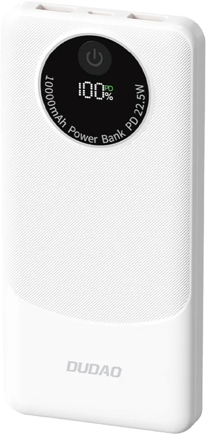 Powerbank Dudao K12 10000mAh PD22.5W USB-A, USB-C - white