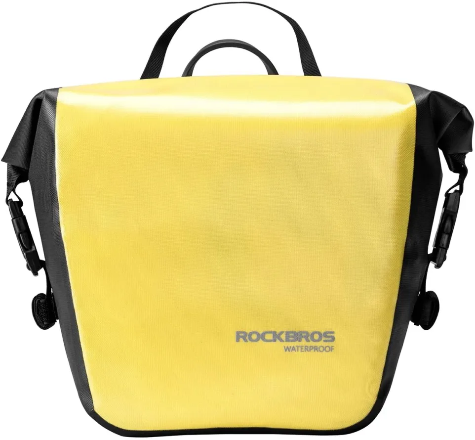 Rockbros AS-003-1Y waterproof bicycle bag with shoulder strap, front/rear mounting, 10-14l - yellow