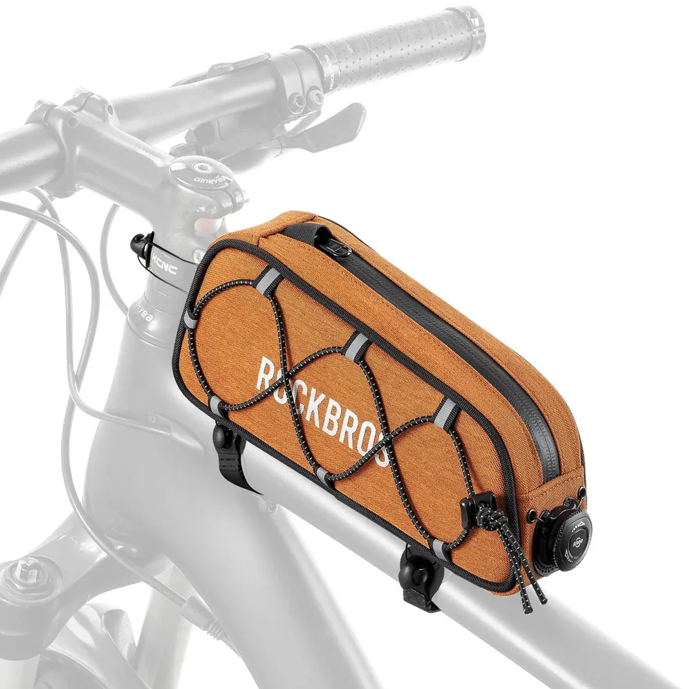 Geanta cadru bicicleta RockBros 30120045004 ROAD TO SKY impermeabila 0.7 l portocaliu