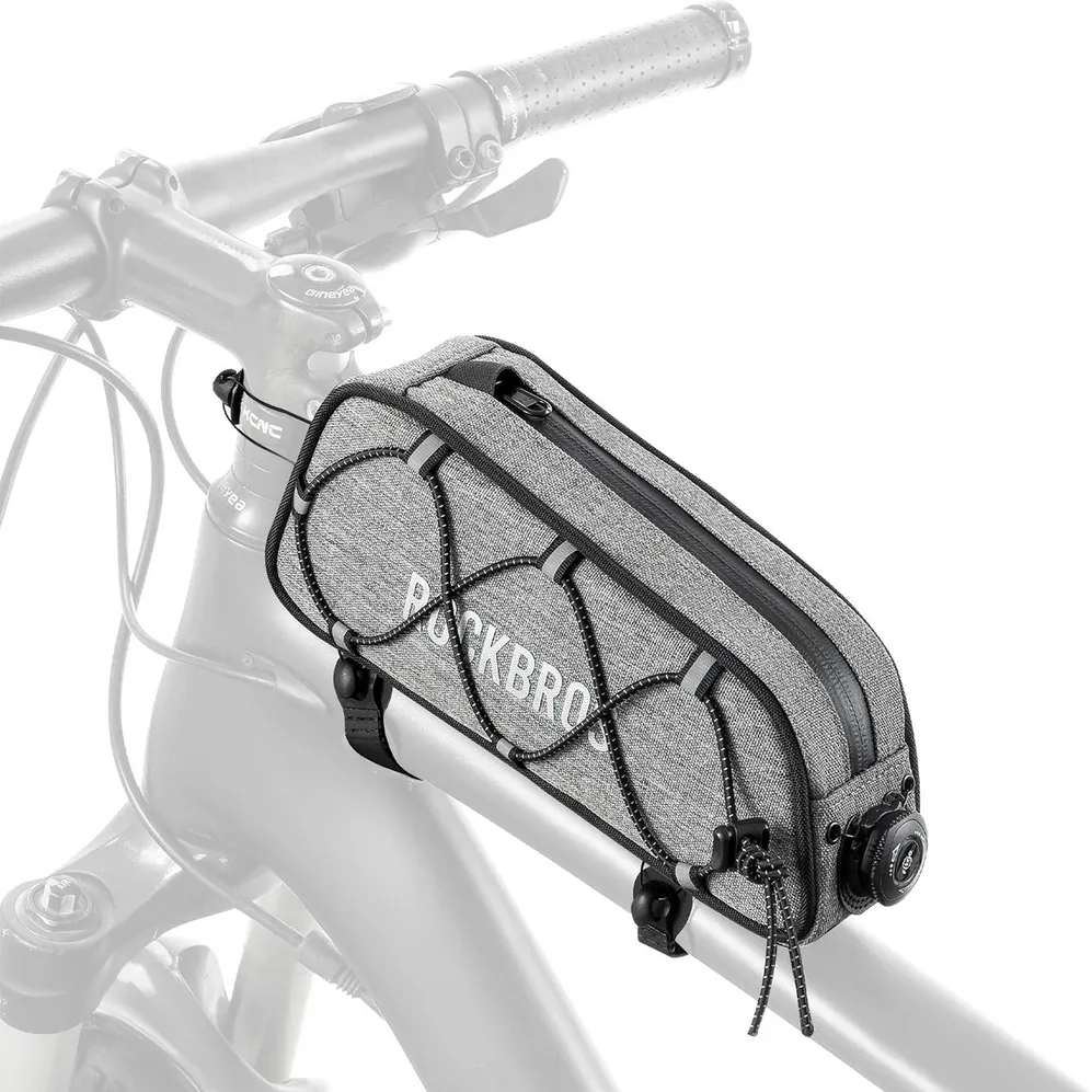 Geanta cadru bicicleta RockBros 30120045003 ROAD TO SKY impermeabila 0.7 l gri