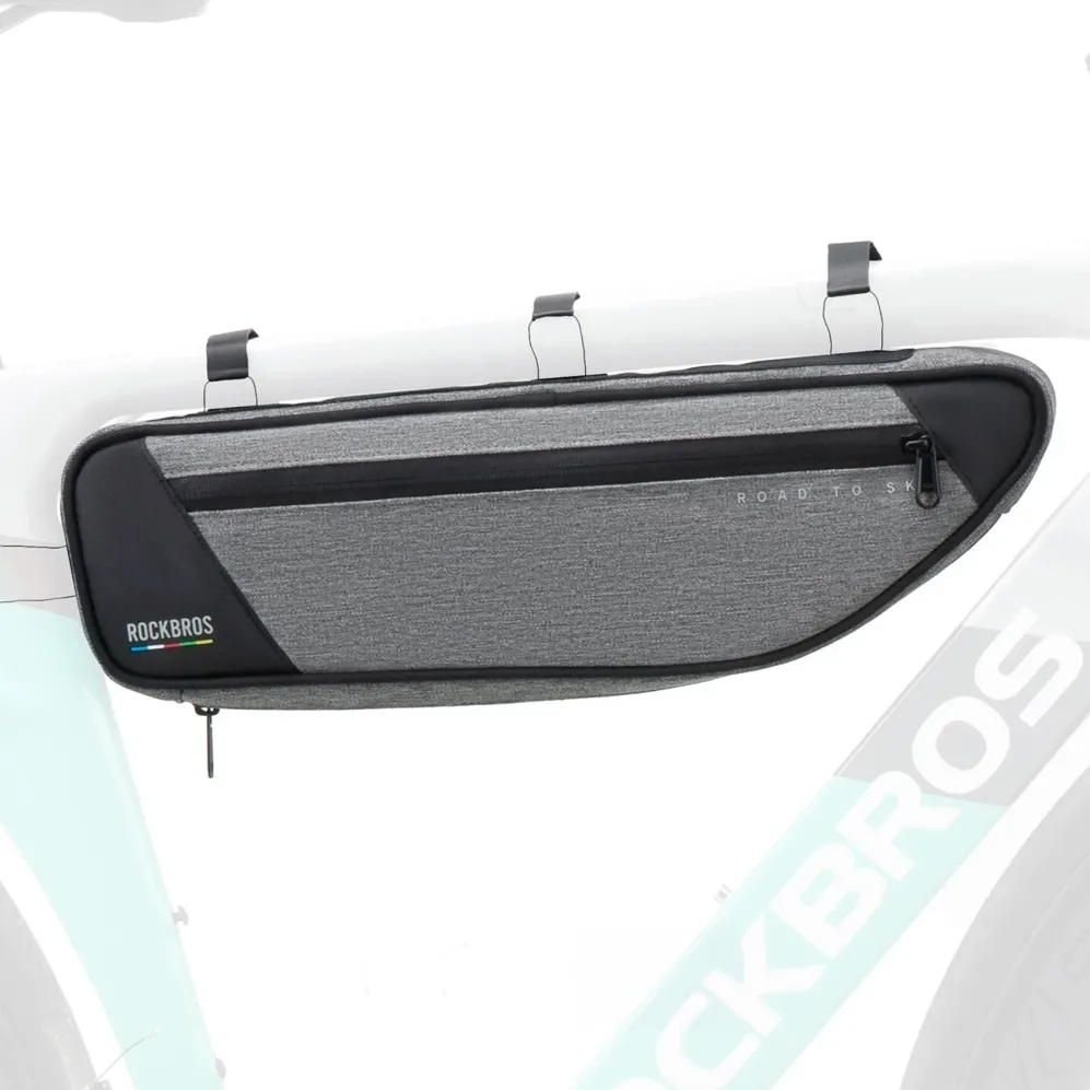 Geanta cadru bicicleta RockBros TL003 ROAD TO SKY impermeabila 2 l gri
