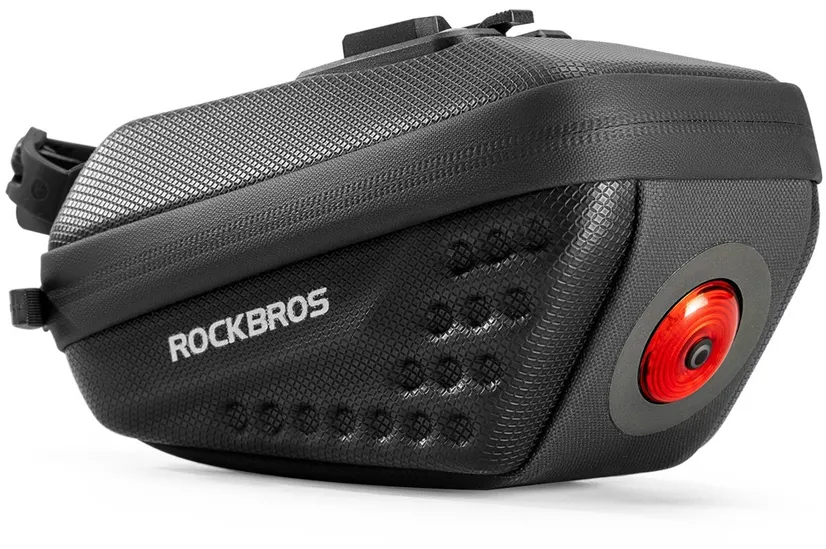 Rockbros C59 Hard Shell Saddle Bag with 250mAh Light - Black
