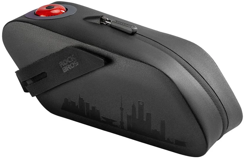 Geanta pentru sa bicicleta RockBros AS-078-1 cu lumina spate smart 0.8 l negru