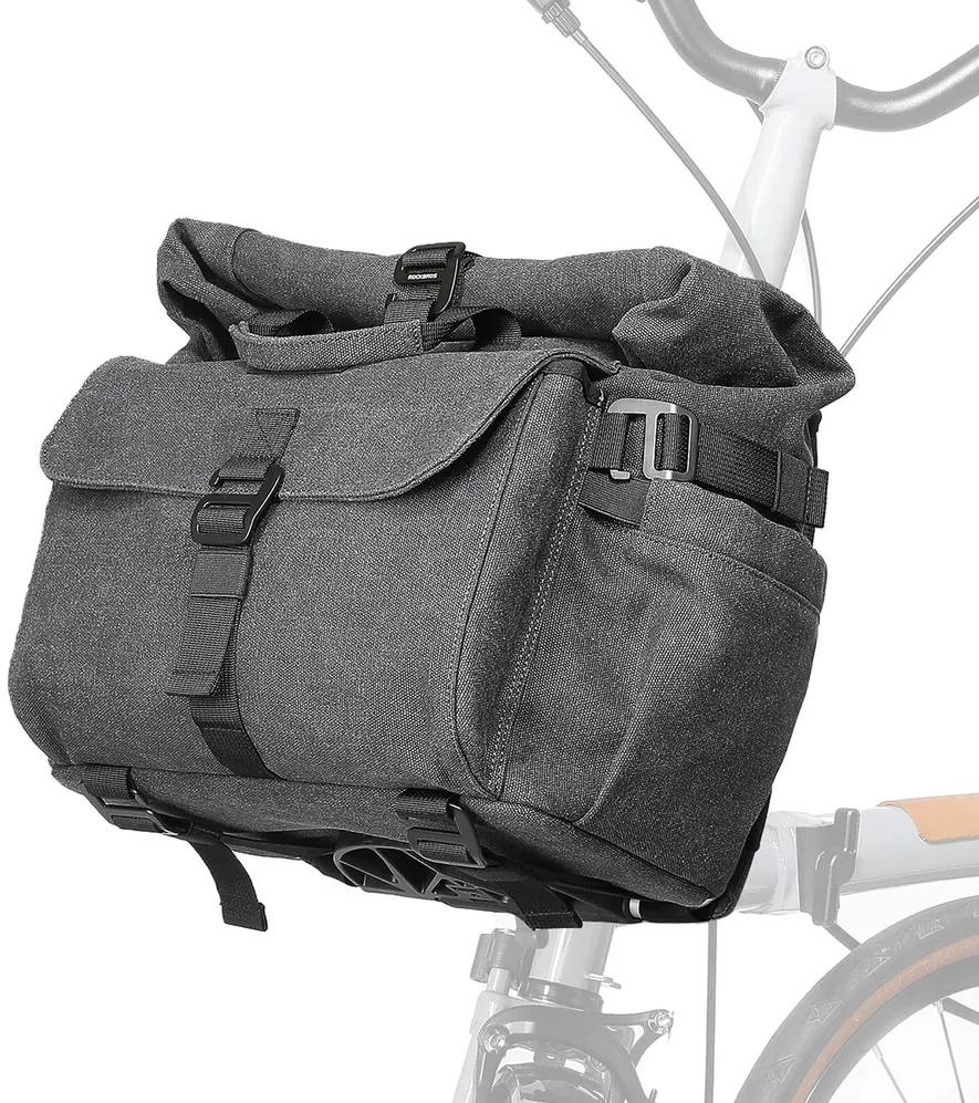 Geanta ghidon si rucsac pentru bicicleta pliabila RockBros H46 gri