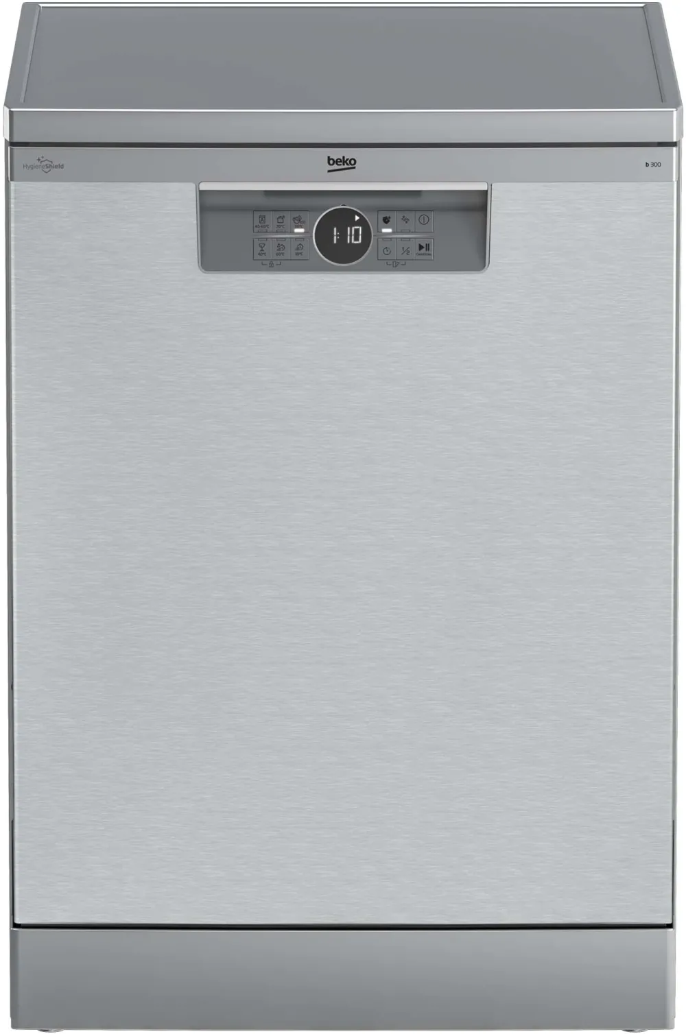 Masina de spalat vase Beko BDFN26430X, 14 seturi, 6 programe, Clasa D, HygieneShield, HygieneIntense, SelfDry, 60 cm, Argintiu