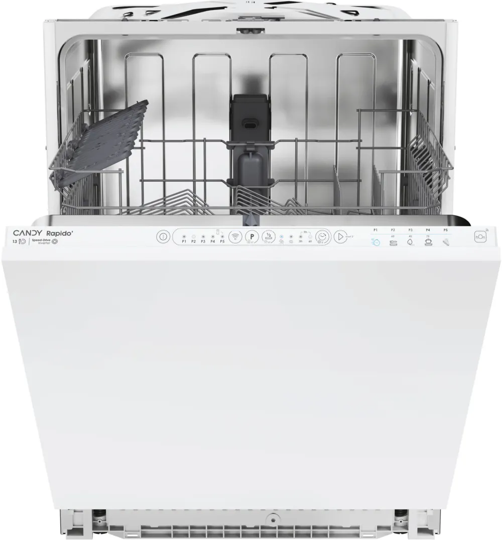 Masina de spalat vase incorporabila CANDY CIP 3E7L0W, 13 seturi, 5 programe, Clasa E, Conectivitate WiFi, Display touch control, Speed-Drive Inverter Motor, MaxiTUB, Start Delay, 60 cm
