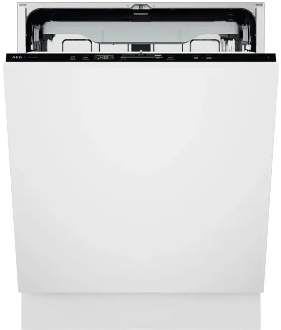 Masina de spalat vase incorporabila AEG GI7210B2SN, Seria 7000; 14 seturi, 8 programe, 4 temperaturi, Maxi Flex; Conectivitate WI-FI; AirDry; QuickSelect; Usa Slide; Display LED, Semnalizare luminoasa pe podea; Clasa B, Motor inverter, 60 cm