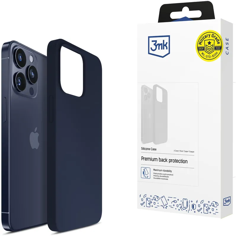 3mk Silicone Case for iPhone 16 Pro - Navy Blue