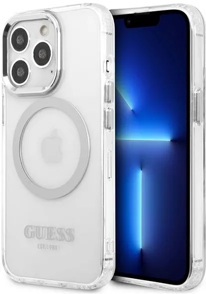 Guess Metal Outline MagSafe case for iPhone 13 Pro / iPhone 13 - silver