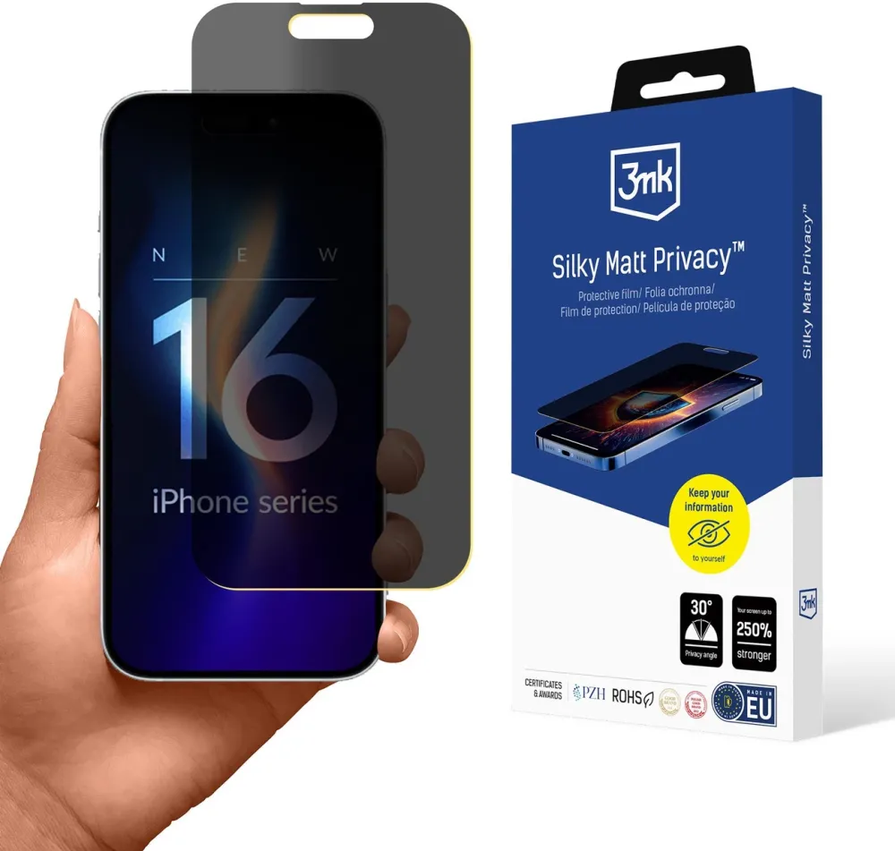 Privacy film matte 3mk Silky Matt Privacy for iPhone 16 Pro