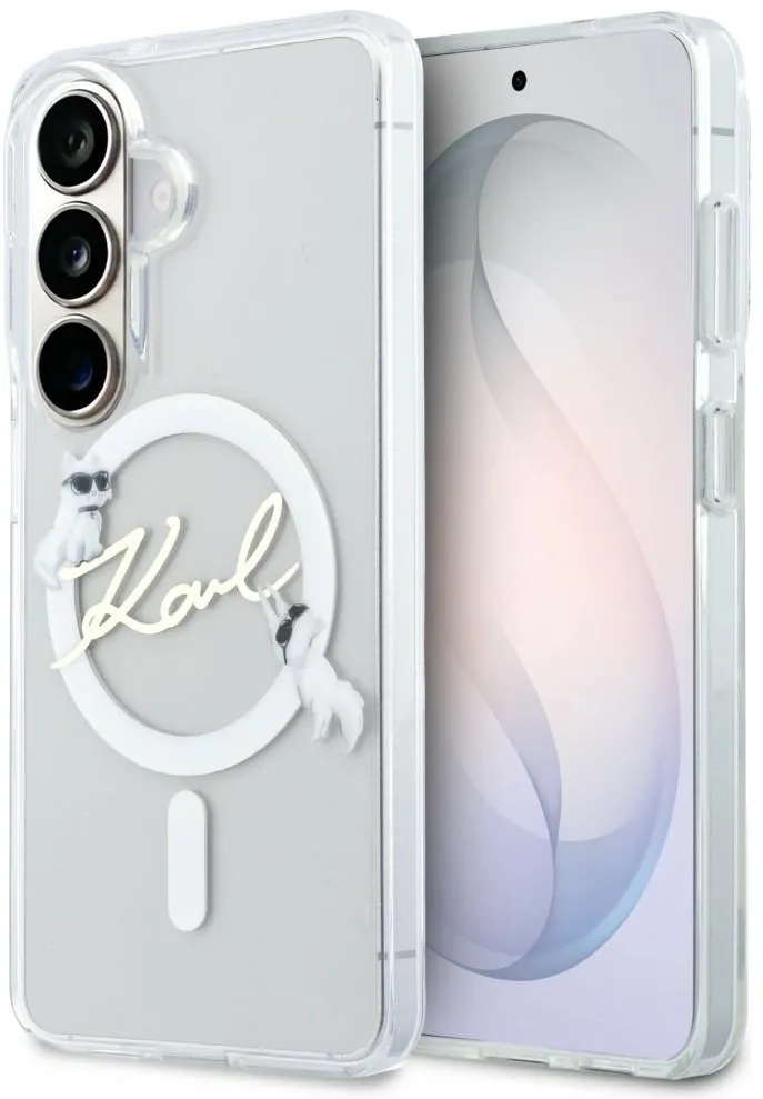 Karl Lagerfeld IML KC Script MagSafe Case for Samsung Galaxy S26 Plus - Transparent