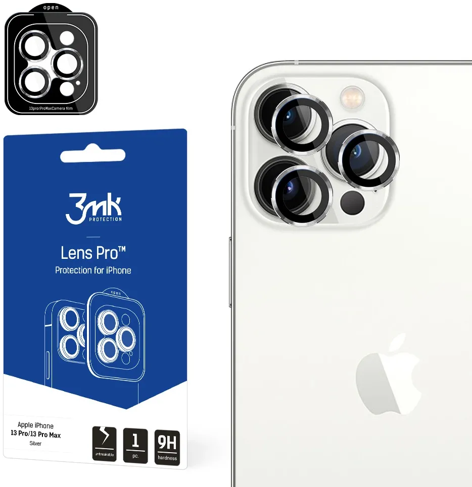 Camera Glass for iPhone 13 Pro Max / 13 Pro 9H for 3mk Lens Protection Pro Series Lens - Silver