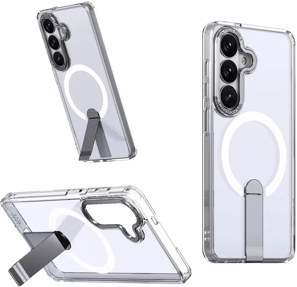 Hybrid Armor X Case for Samsung Galaxy A36 / A37 with Stand Compatible with MagSafe - Transparent