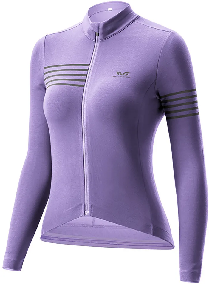 Rockbros YPW065 TVI Women's Long Sleeve Cycling Jersey Fall/Winter L - Purple