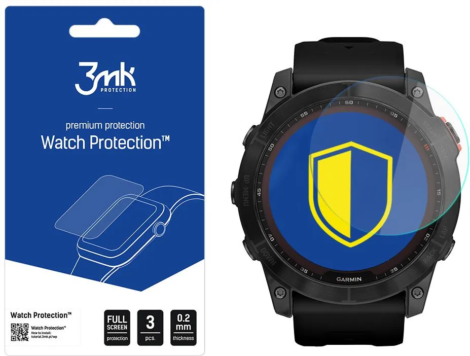 Tempered Glass 3mk Watch Protection FlexibleGlass for Garmin Fenix ​​7X (51mm)
