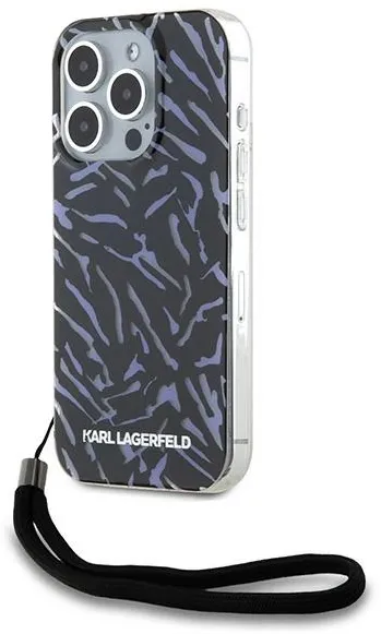 Karl Lagerfeld Zebra With Cord iPhone 15 Pro Max Case - Purple