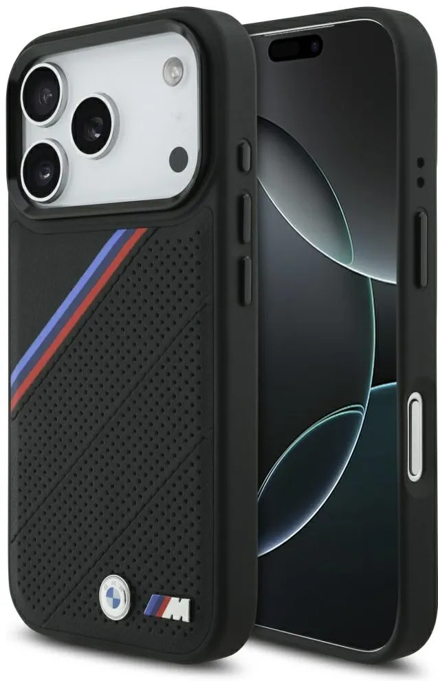 BMW M Tricolor Metal Logo MagSafe Case for iPhone 17 Pro - Black