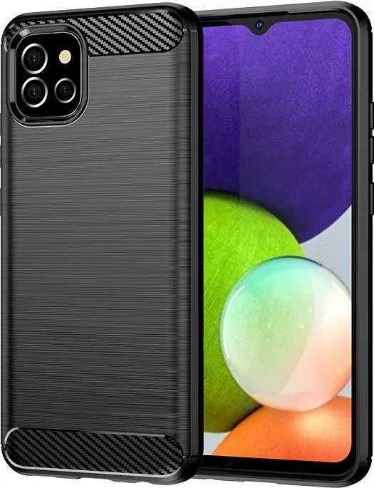 Carbon Case Flexible Cover Case for Samsung A03S EU (166.5) black