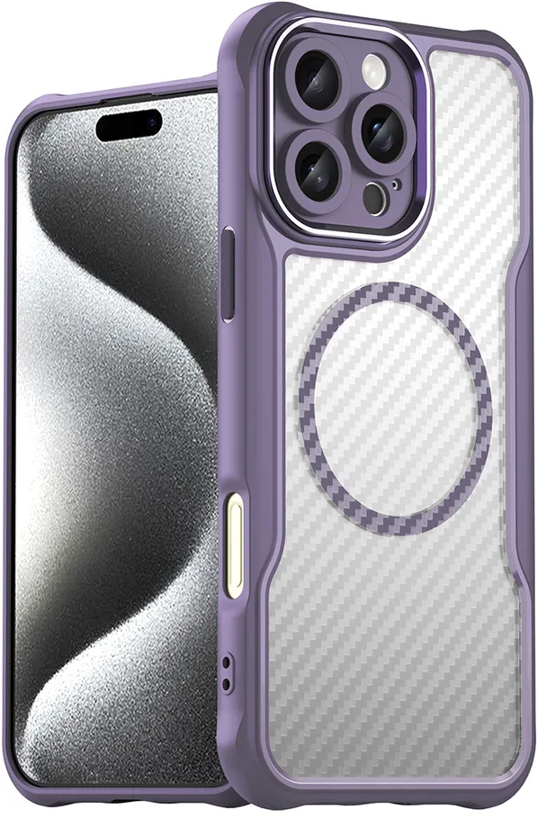 Leading Series MagSafe Silicone Case for iPhone 16 Pro Max - Purple