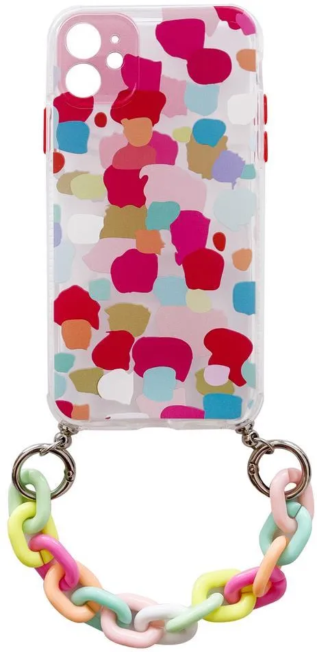 Color Chain Case gel flexible elastic case cover with a chain pendant for Samsung Galaxy S21 Ultra 5G multicolour  (2)