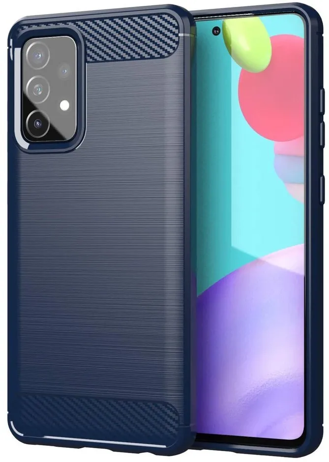Carbon Case Flexible Cover TPU Case for Samsung Galaxy A72 4G blue
