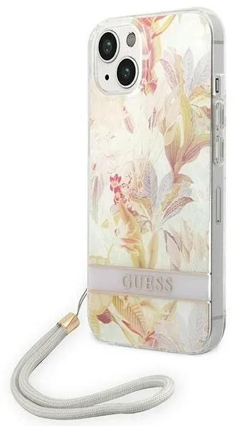 Guess GUOHCP14MHFLSU iPhone 14 Plus 6.7 "purple / purple hardcase Flower Strap