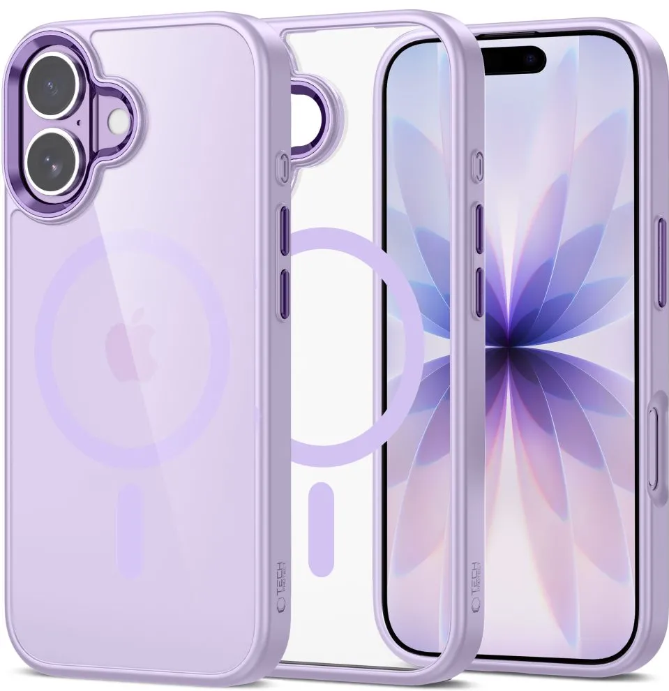 Tech-Protect MagMat MagSafe Case for iPhone 17 - Transparent Purple
