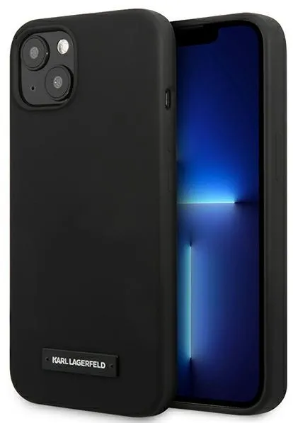 Karl Lagerfeld Silicone Plaque Case for iPhone 13 mini - Black