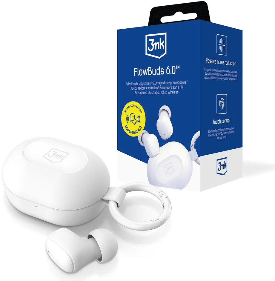 TWS 3mk FlowBuds 6.0 Wireless Headphones - White