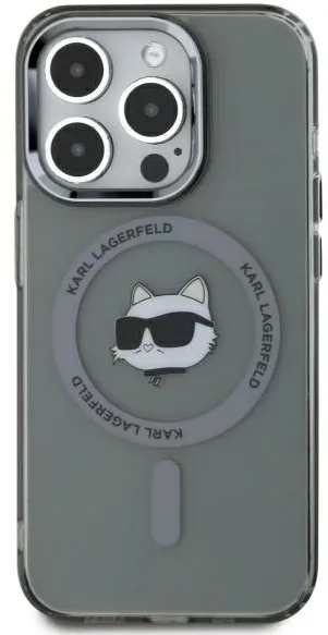 Karl Lagerfeld KLHMP15XHLSCHK iPhone 15 Pro Max 6.7" black/black hardcase IML Metal Choupette Head MagSafe