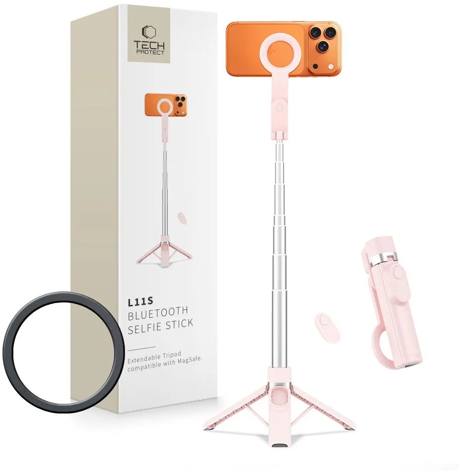 Tech-Protect L11S MagSafe Bluetooth Selfie Stick - Pink