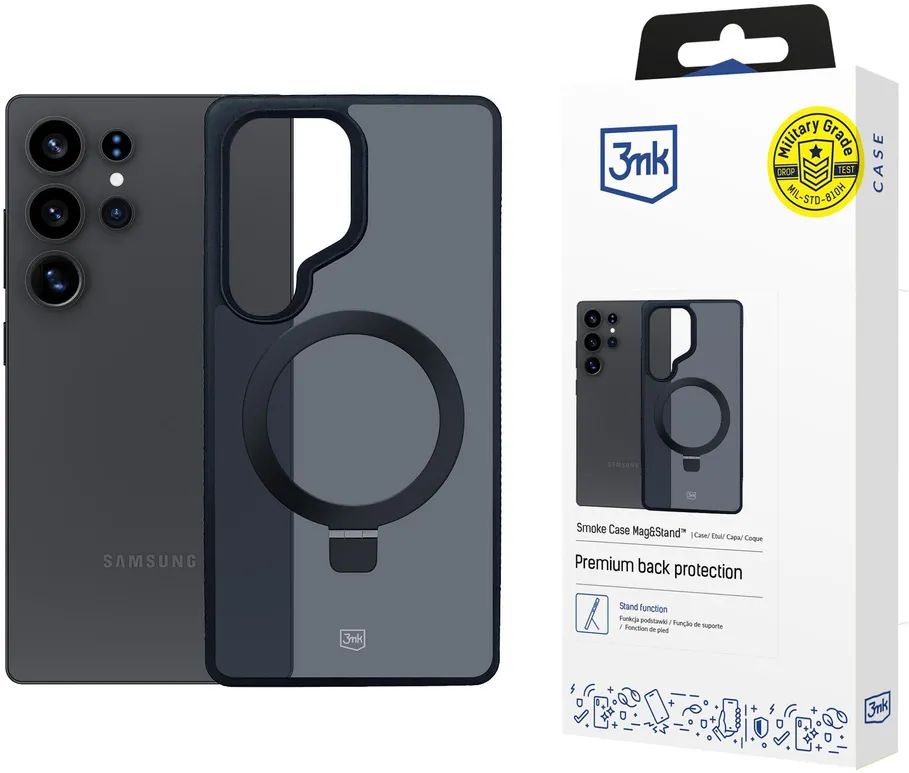 3mk Smoke Case Mag&Stand for Samsung Galaxy S25 Ultra - Black