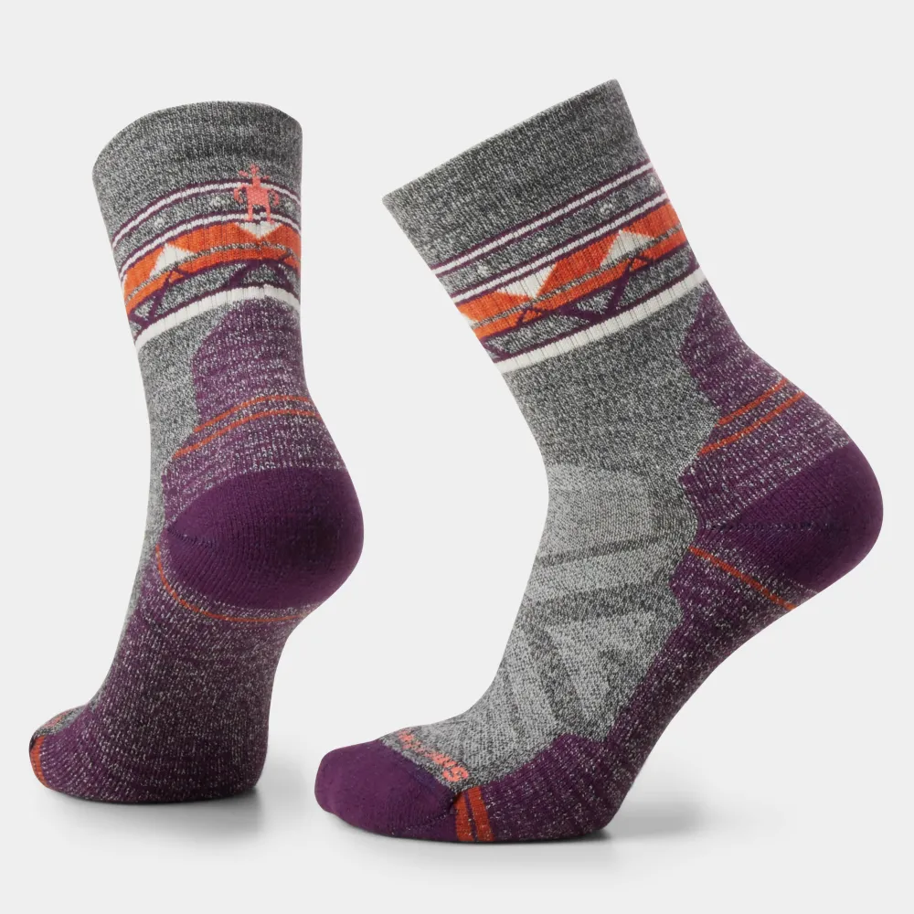 Smartwool - sosete merino - Crew | Light Cushion | Hike Zig Zag Valle W - Ash/Charcoal - S (34-37)