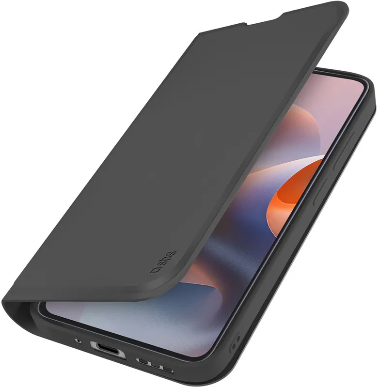 SBS Wallet Smooth Case for Motorola Moto G86 with Flip Cover - Black