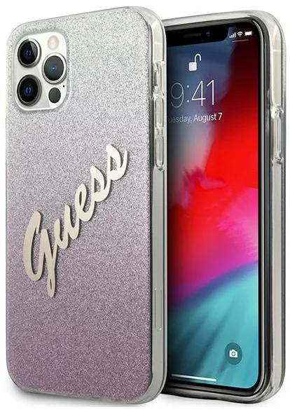 Guess GUHCP12LPCUGLSPI iPhone 12 Pro Max 6.7" pink/pink hardcase Glitter Gradient Script