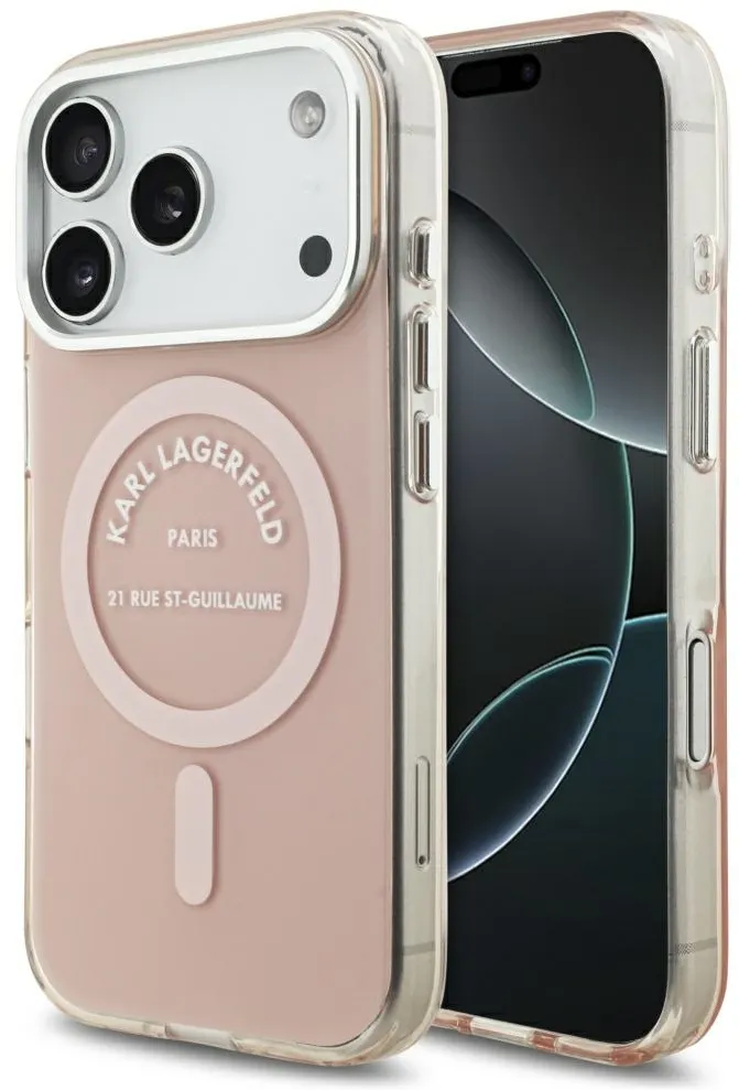 Karl Lagerfeld IML Karl RSG Logo MagSafe Case for iPhone 17 Pro - Pink