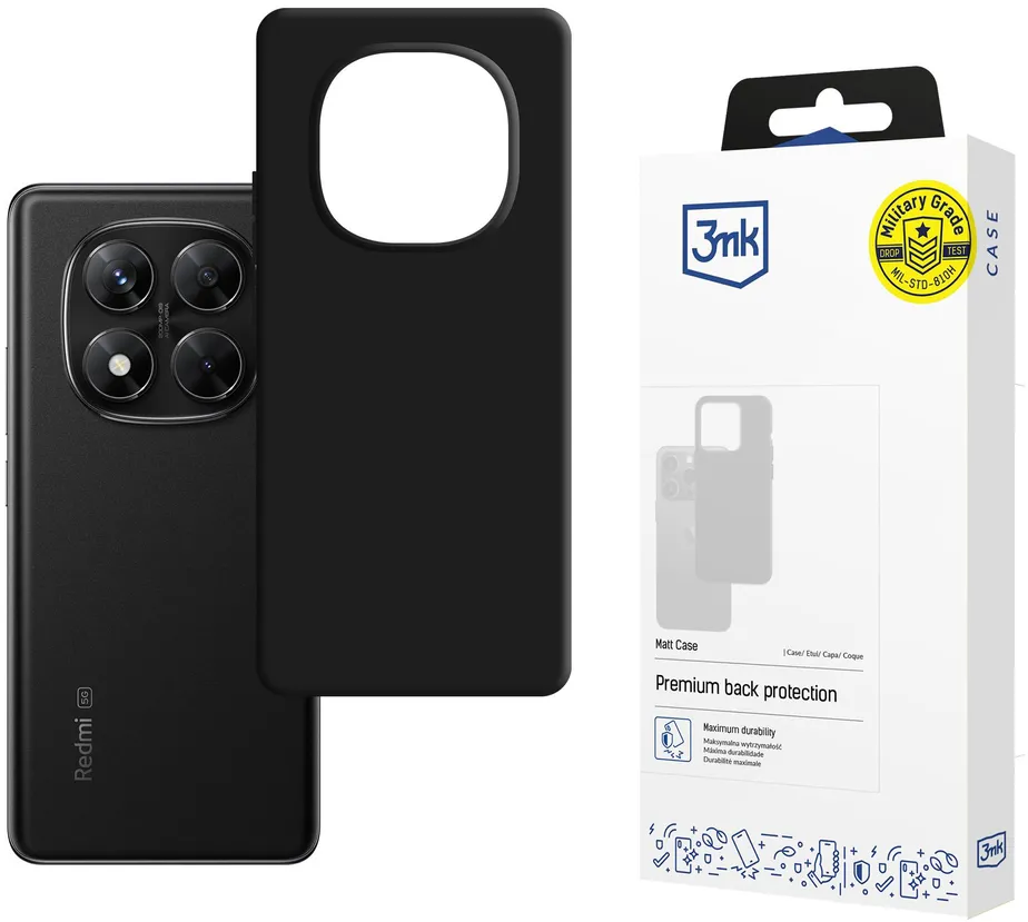 3mk Matt Case Pro for Xiaomi Redmi Note 14 PRO 5G/POCO X7 5G - Matte Black