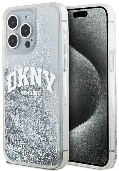 DKNY Liquid Glitter Big Logo case for iPhone 15 Pro - white